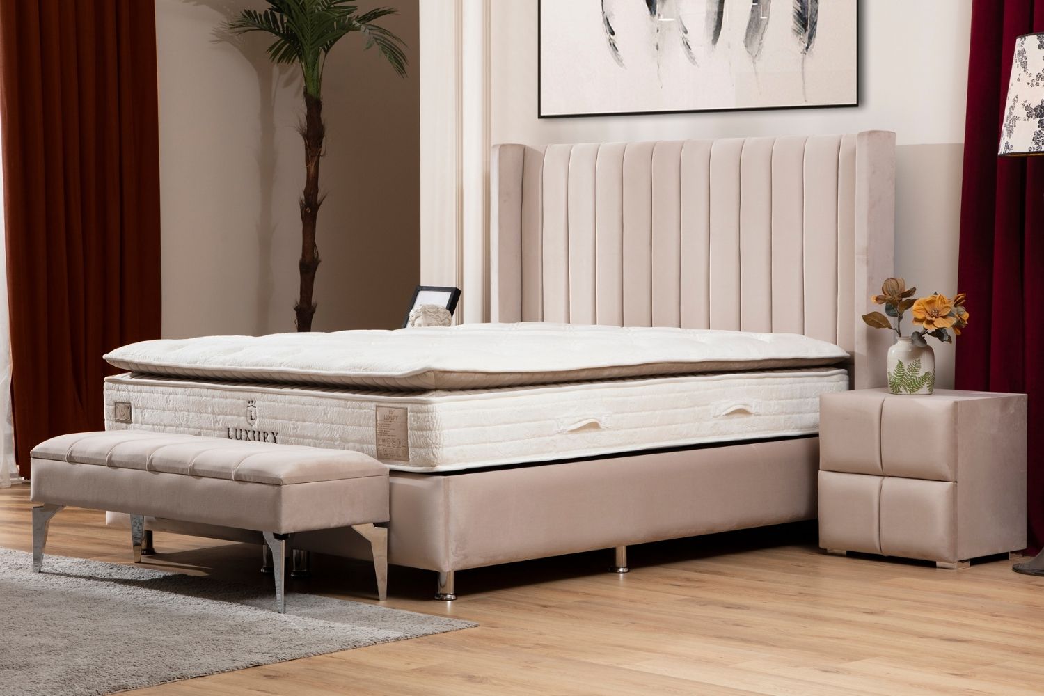 Lit coffre Tokyo Beige