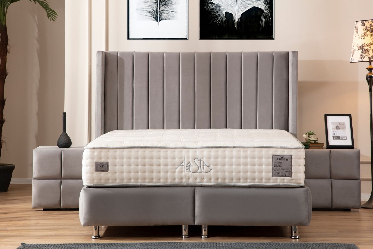 Lit coffre Tokyo Gris