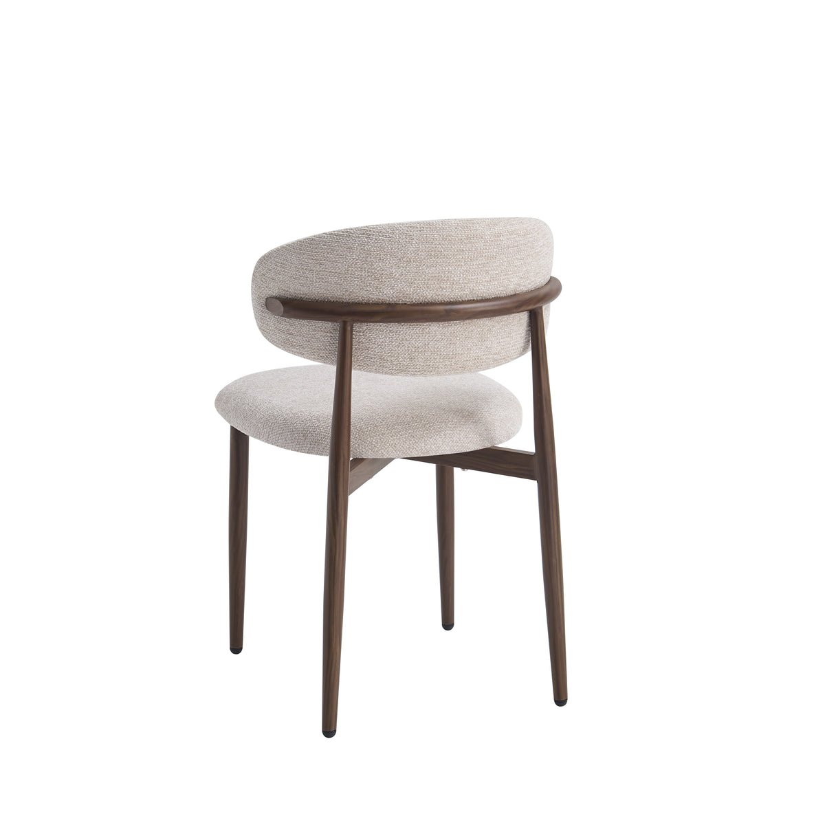 Pack Table à manger Léa + 4 chaises Bohème Chenille Noyer