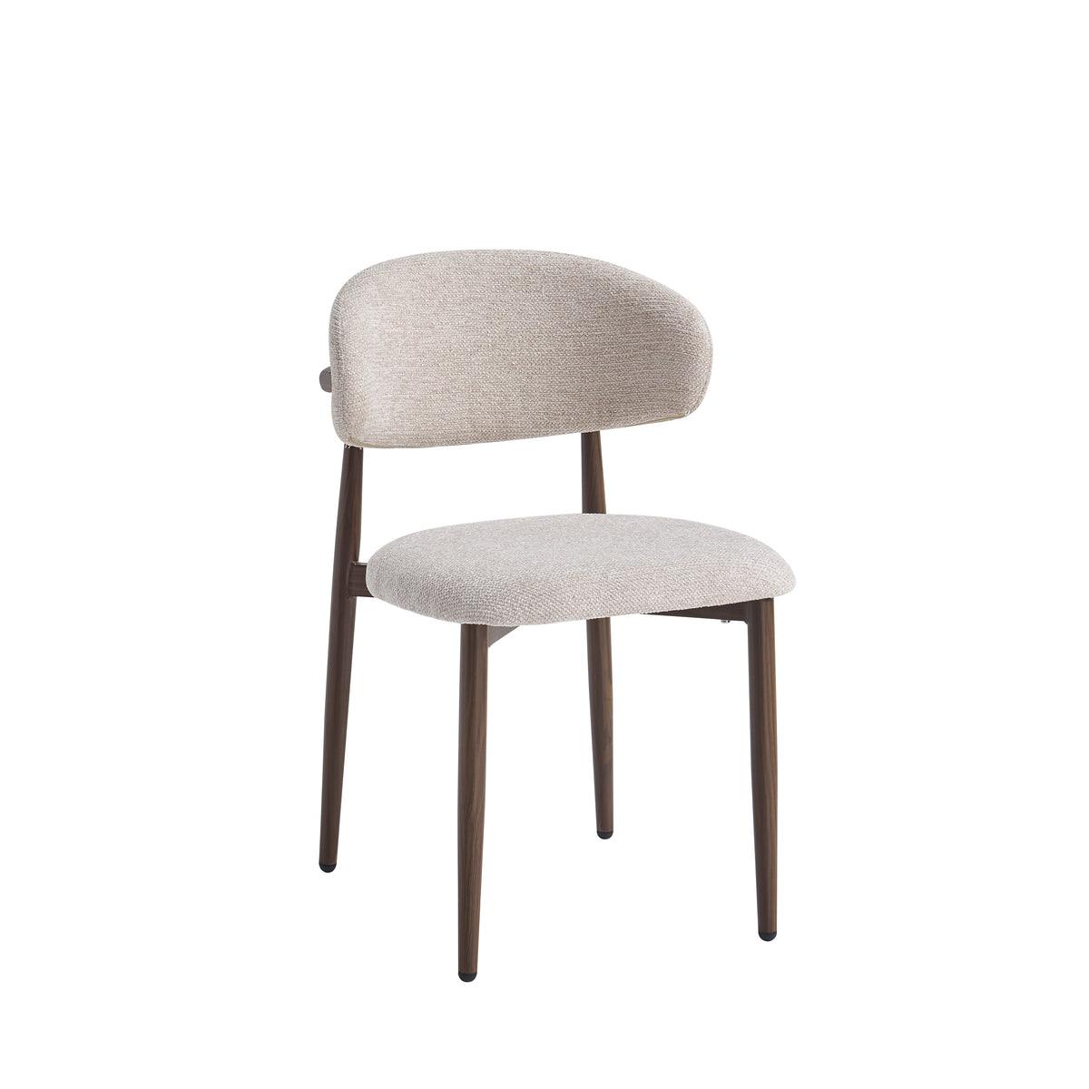 Pack Table à manger Léa + 4 chaises Bohème Chenille Noyer