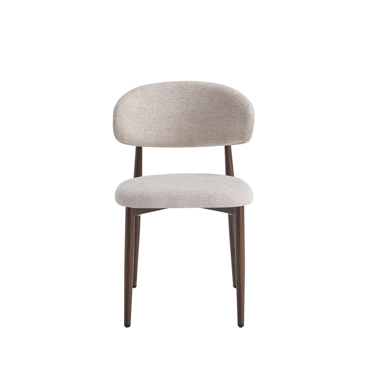 Pack Table à manger Léa + 4 chaises Bohème Chenille Noyer