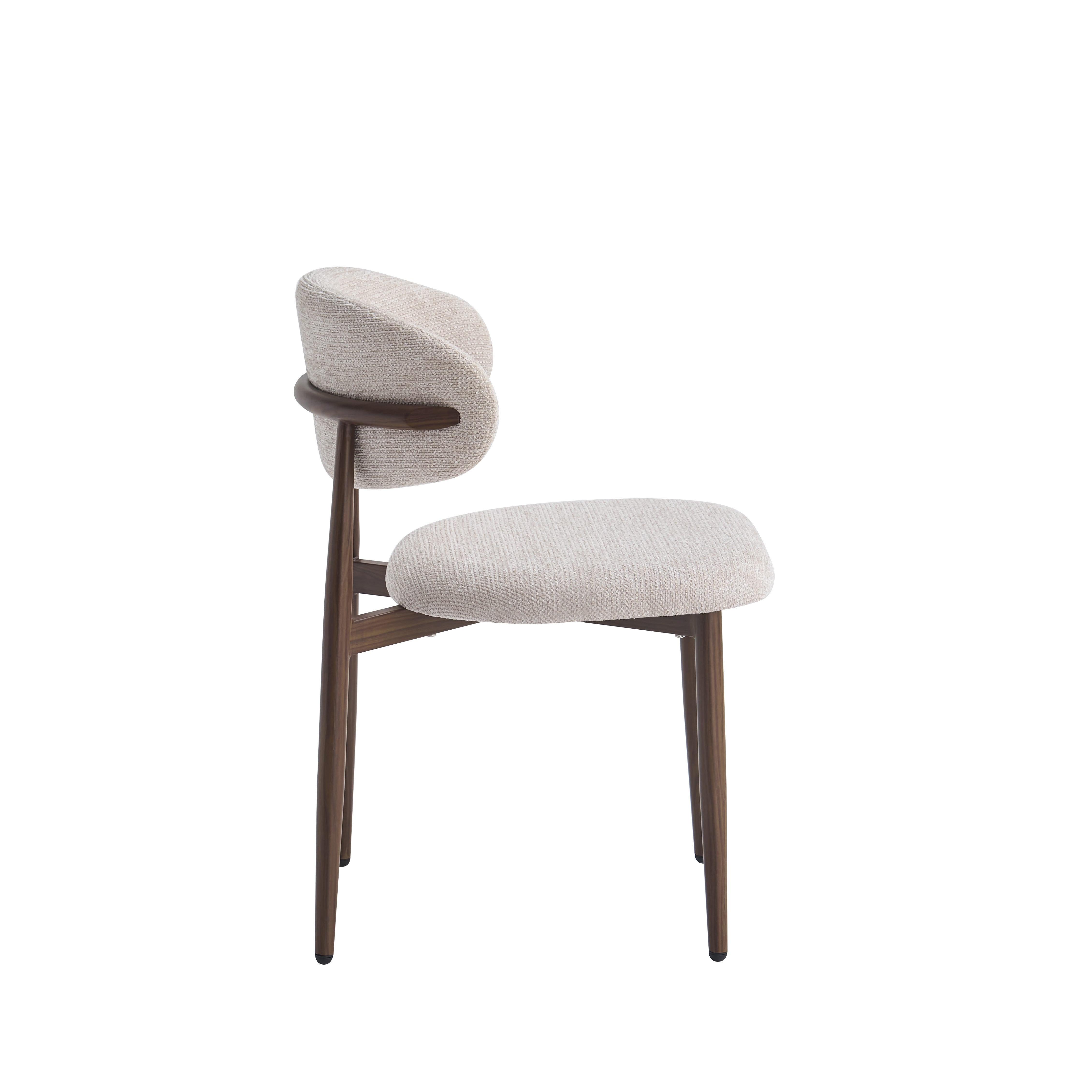 Chaise Bohème Lucile Chenille Noyer