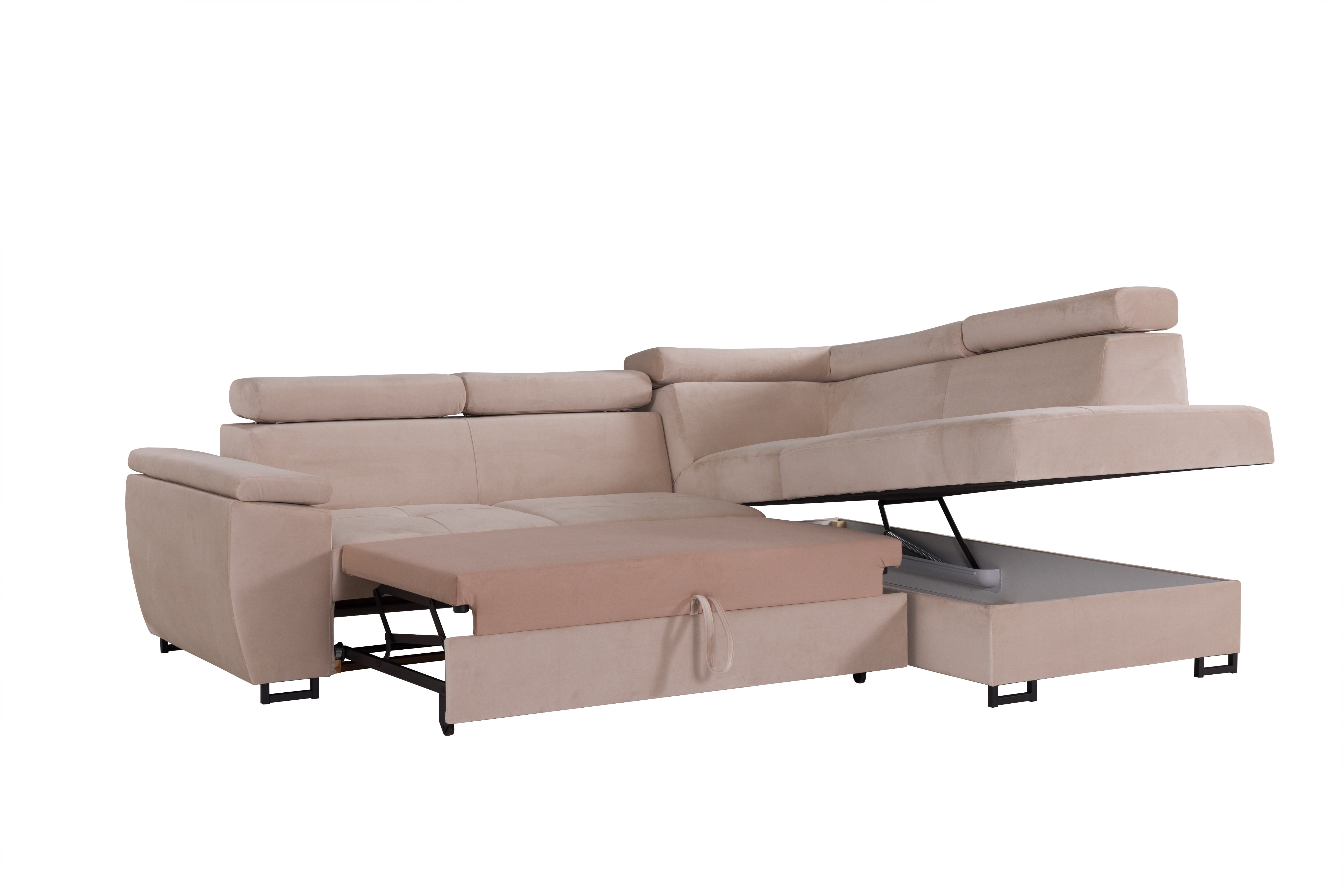 Canapé d'angle Toulouse Beige Velours