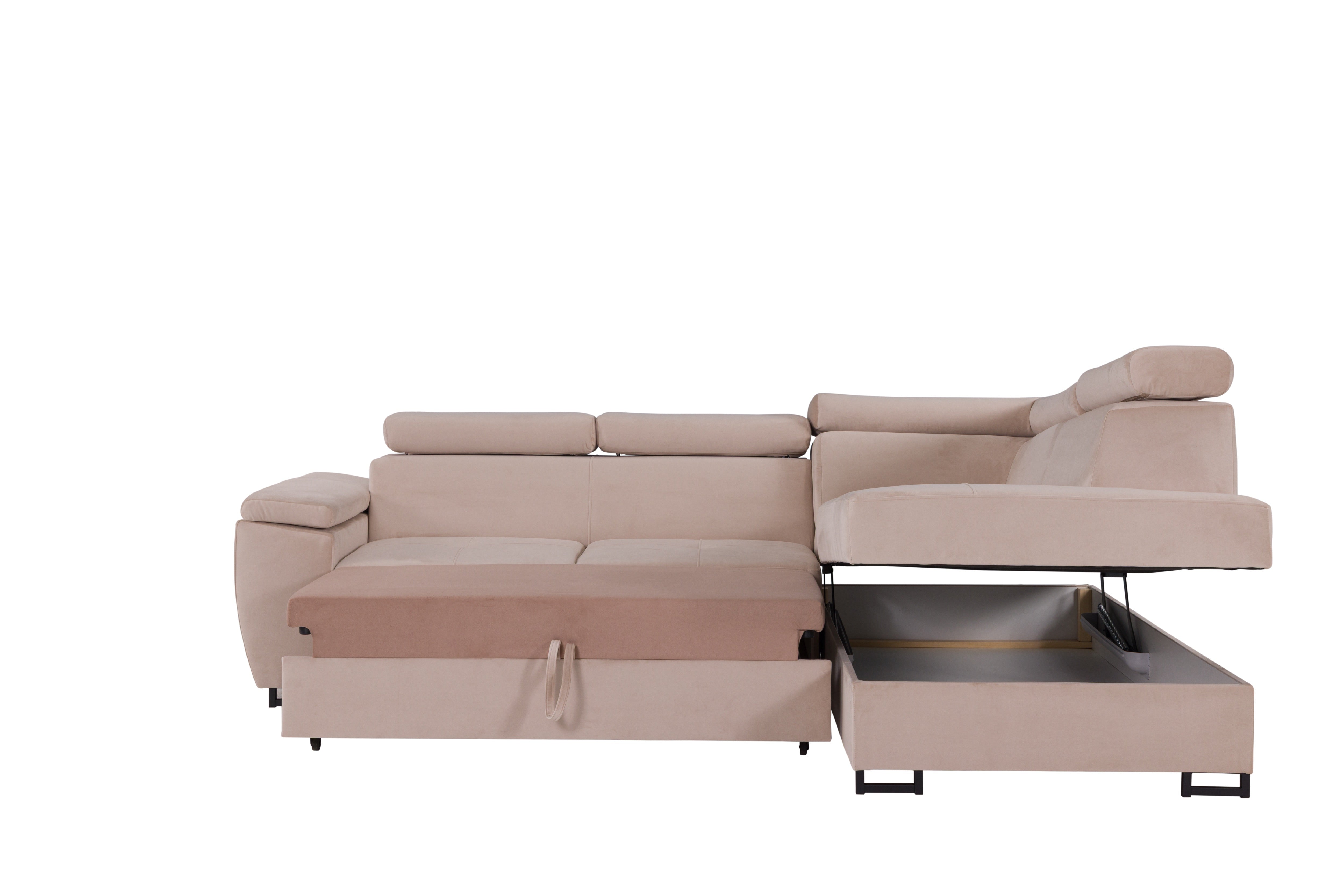 Canapé d'angle Toulouse Beige Velours