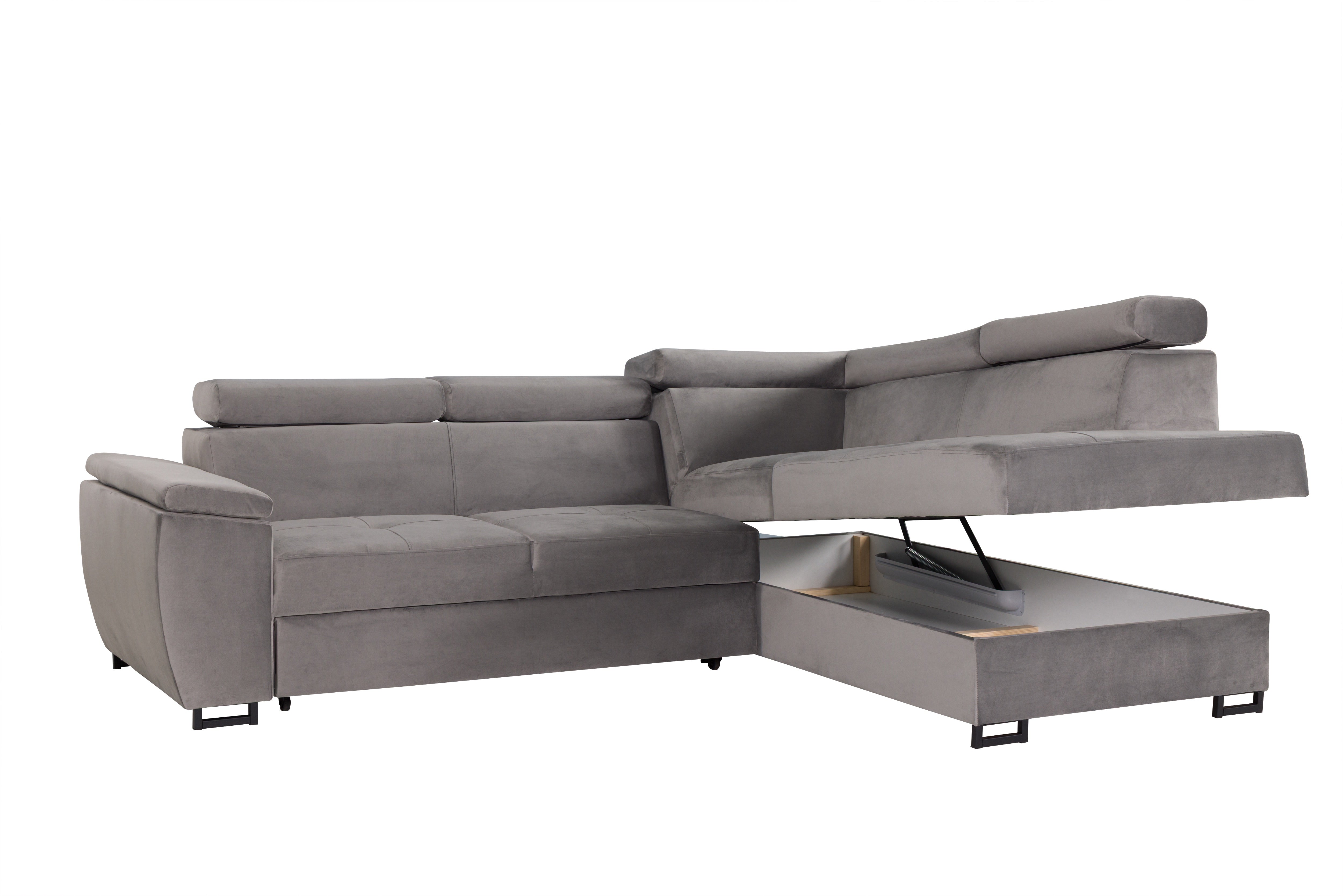 Canapé d'angle Toulouse Gris Velours