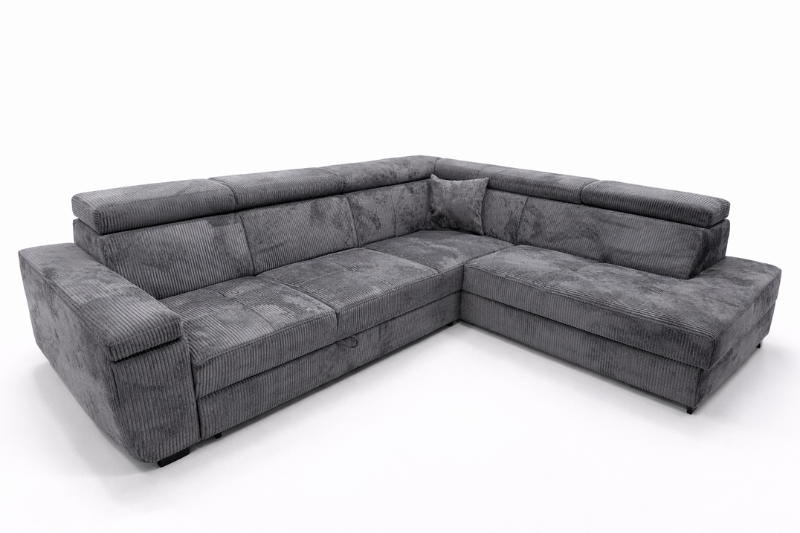 Canapé d'angle Toulouse Gris Côtelé