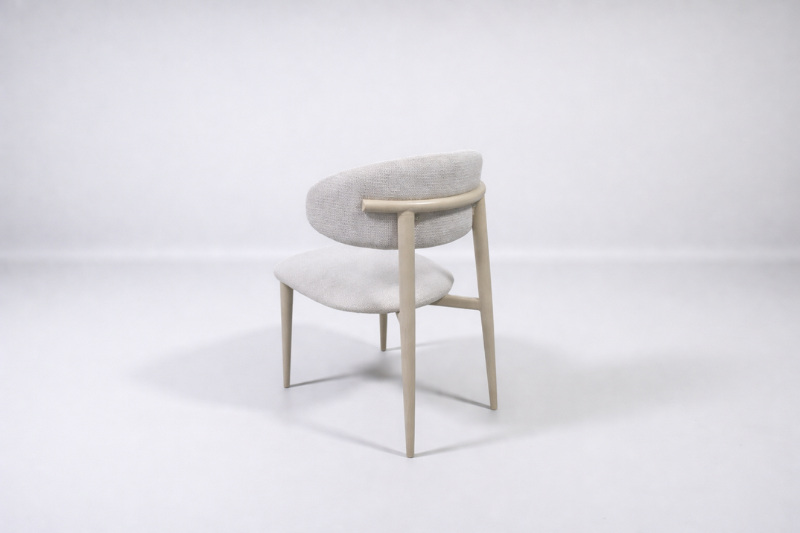 Chaise Bohème Chenille Beige Travertin