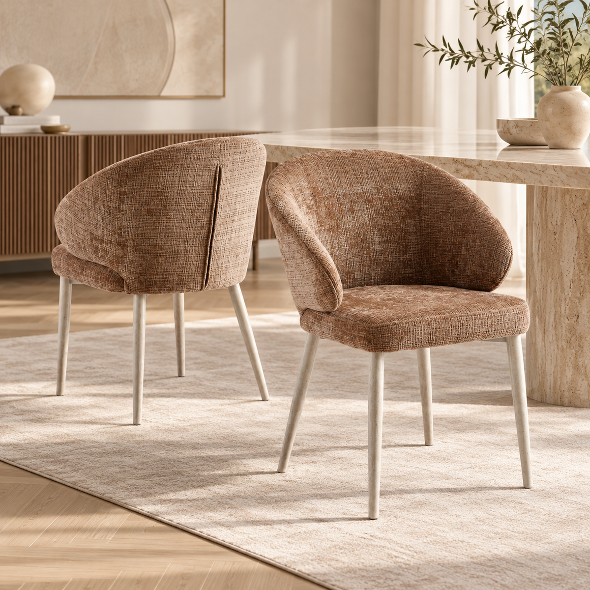 Chaise Iris Marbella Marron Travertin