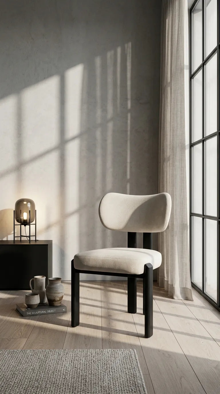 Chaise Hera Velours Beige Noir