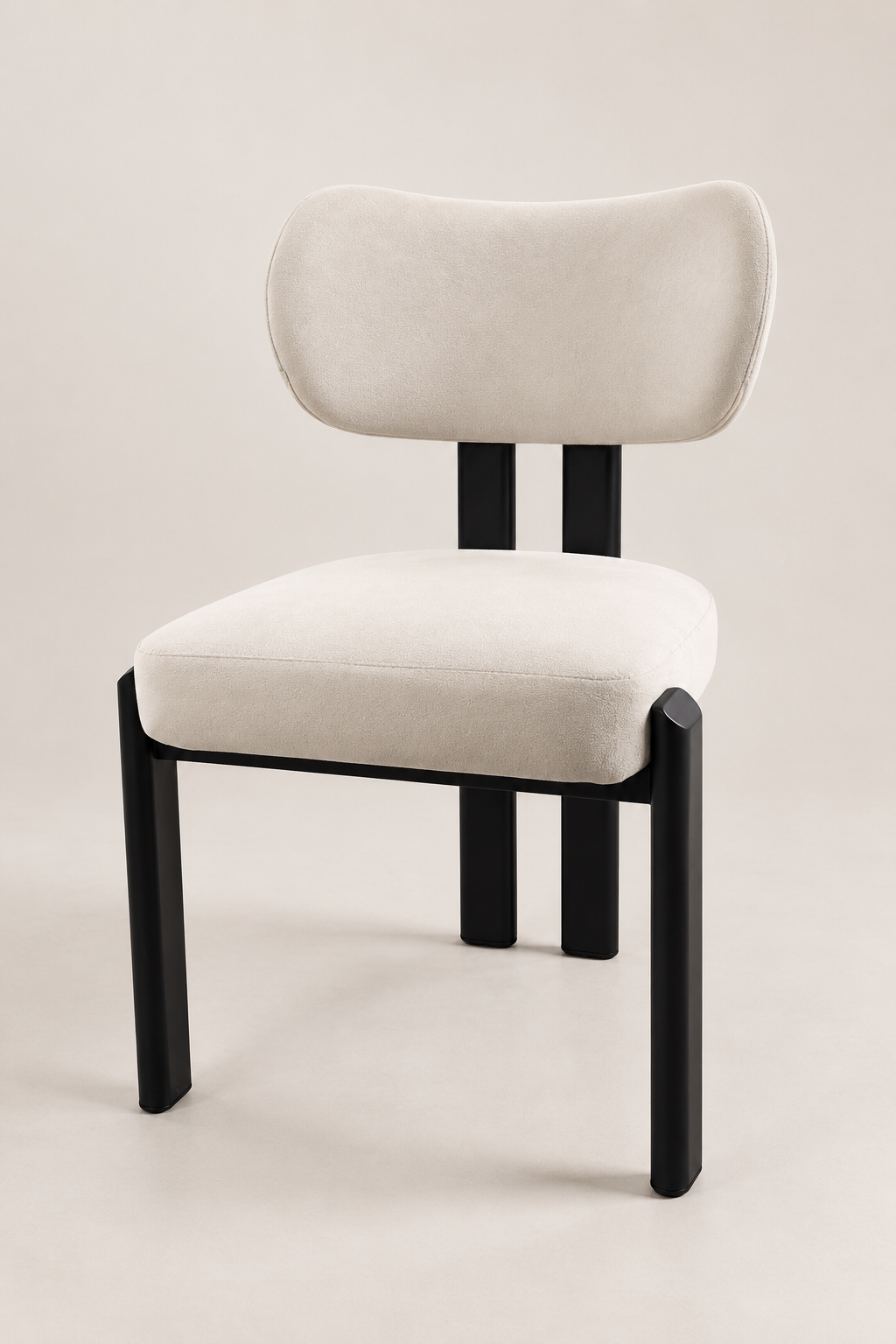 Chaise Hera Velours Beige Noir