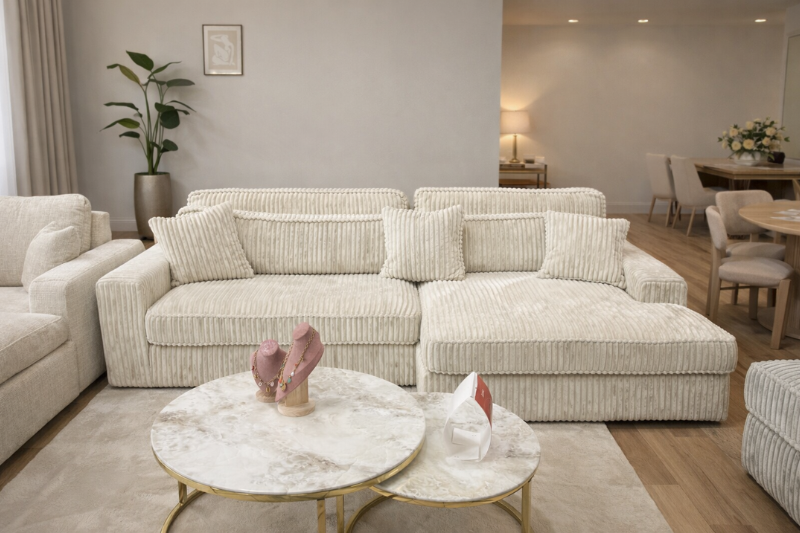 Canapé Mini Lexus Côtelé Beige