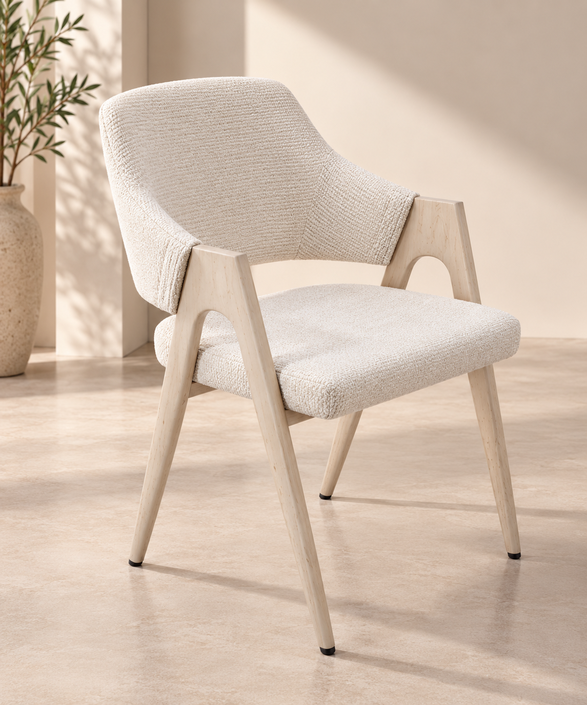 Chaise Ysé Chenille Travertin