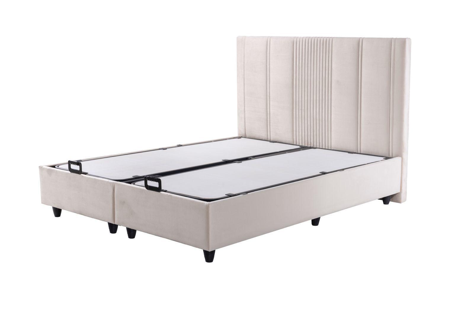 Pack complet Lit coffre Lugano Beige + Matelas 30cm