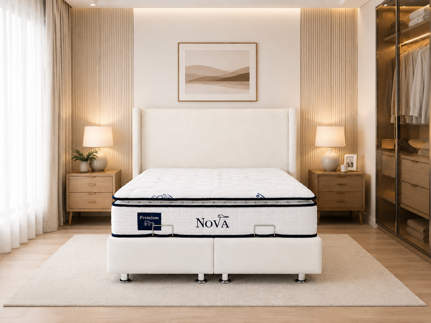 Pack complet Lit coffre Coco + Matelas Nova Premium 32cm