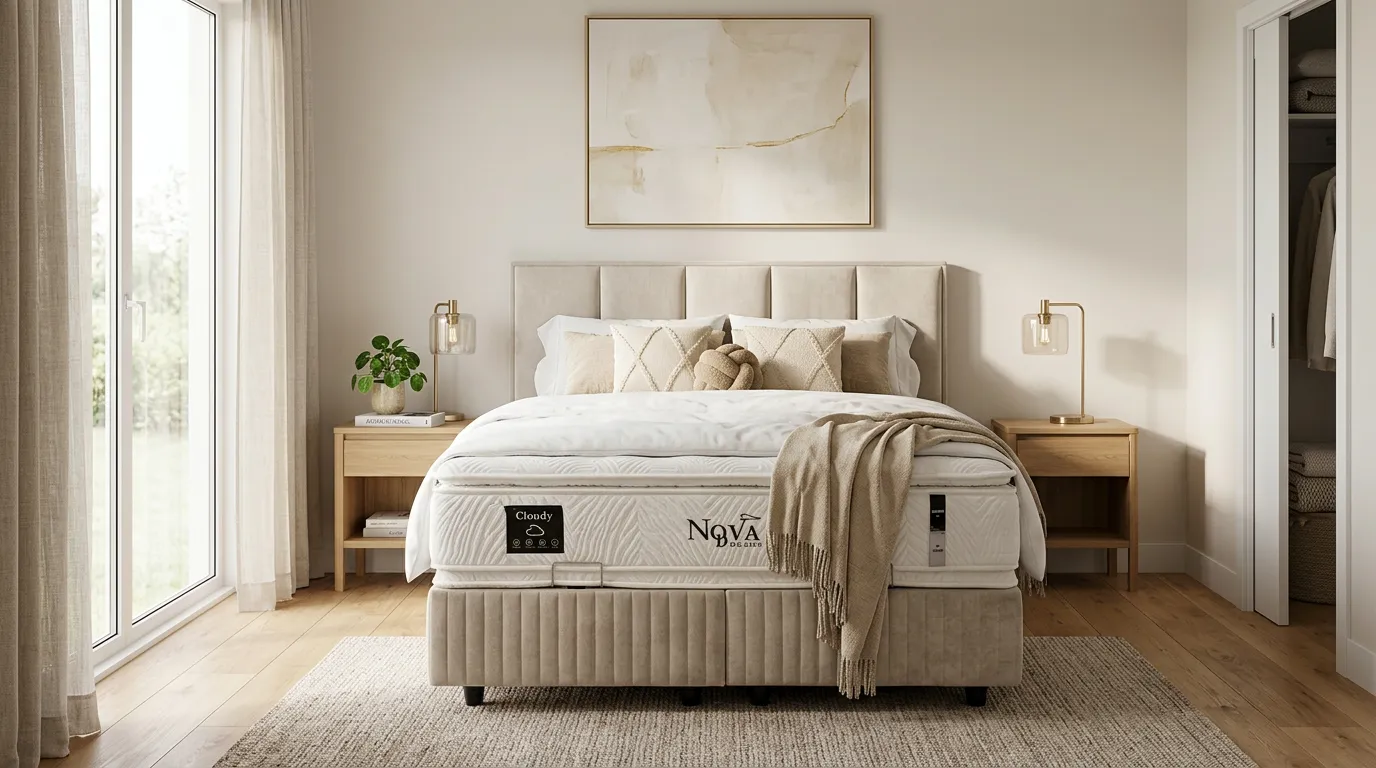 Pack complet Lit coffre Eden + Matelas Nova Premium 32cm