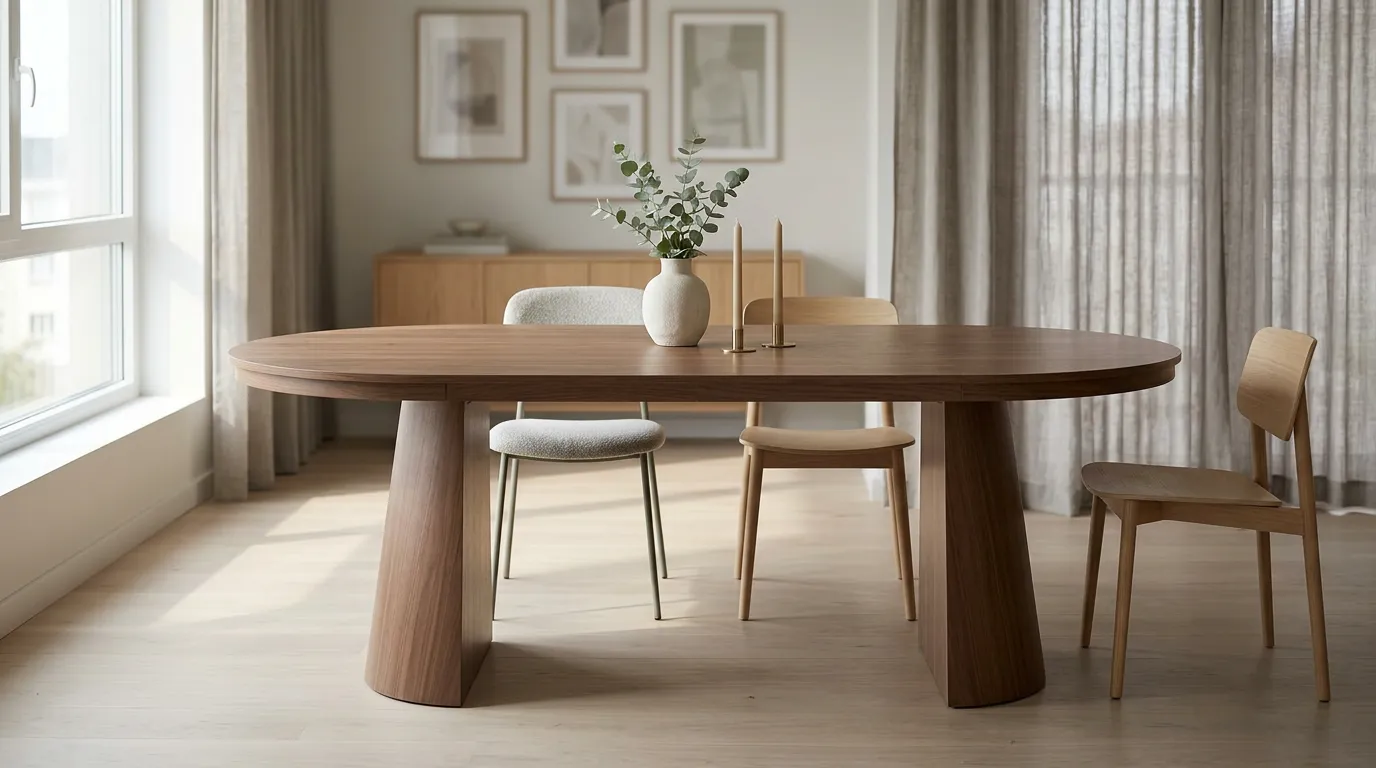 Table à manger Extensible Oriano  Noyer 100-140-180cm