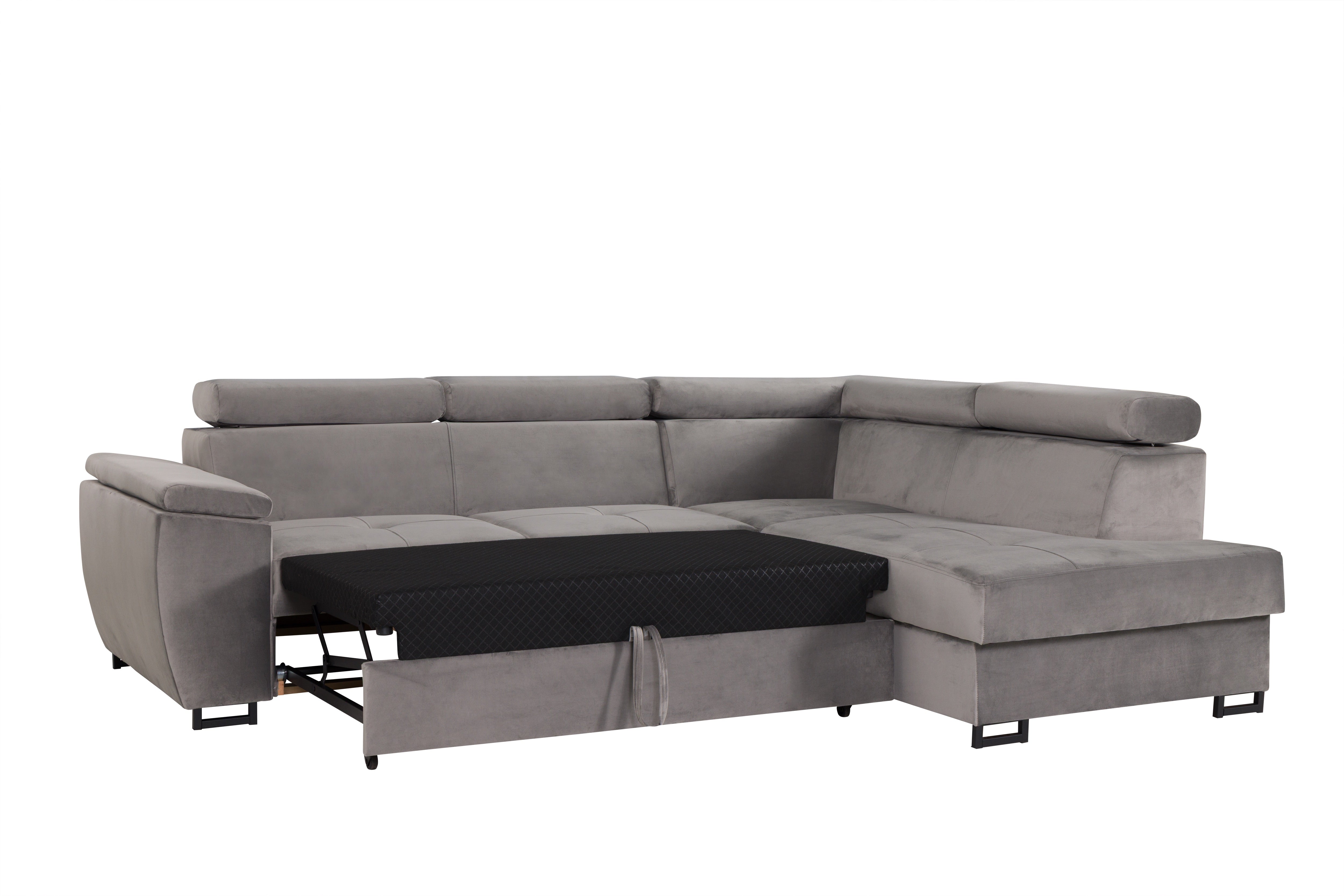 Canapé d'angle Toulouse Gris Velours