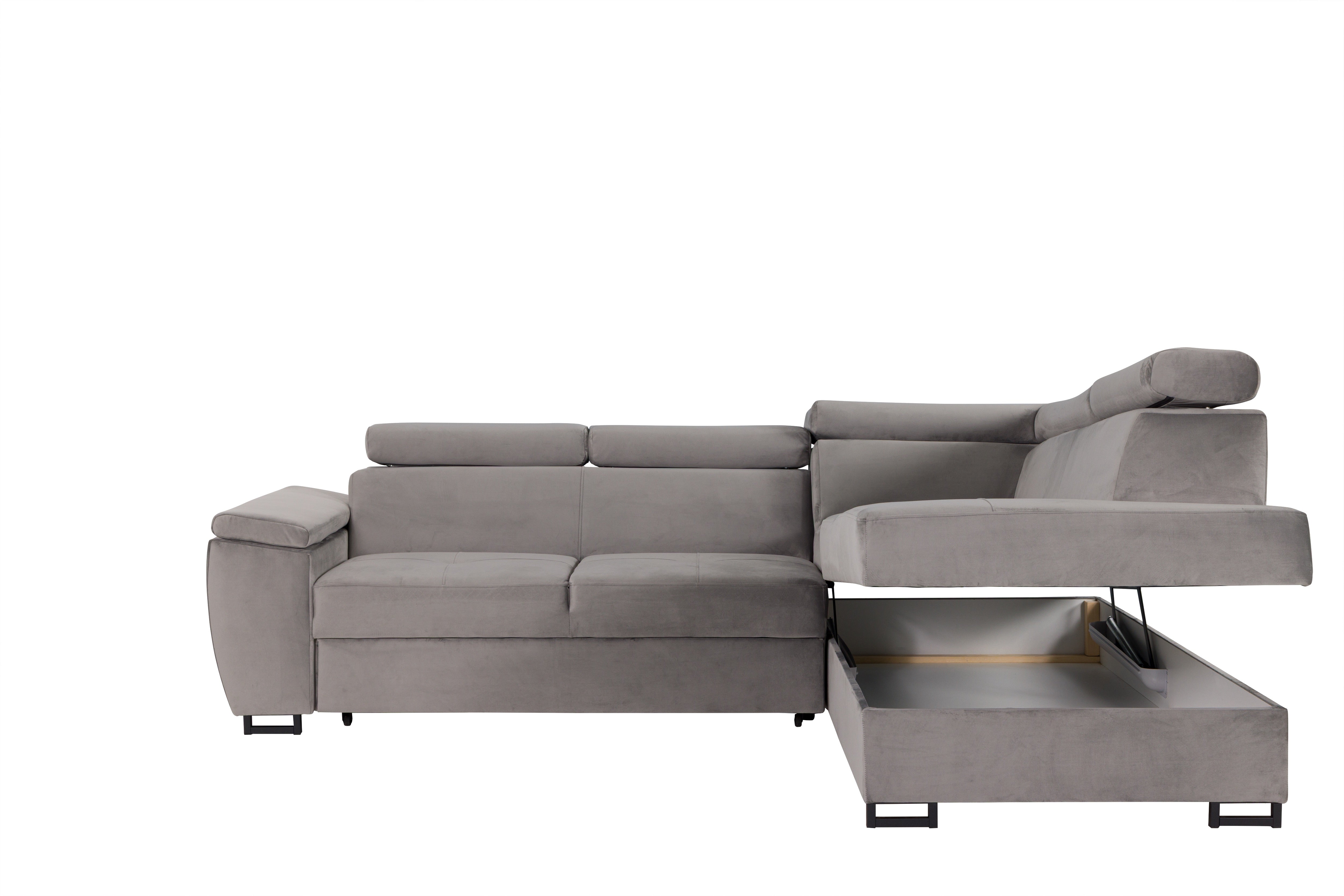 Canapé d'angle Toulouse Gris Velours