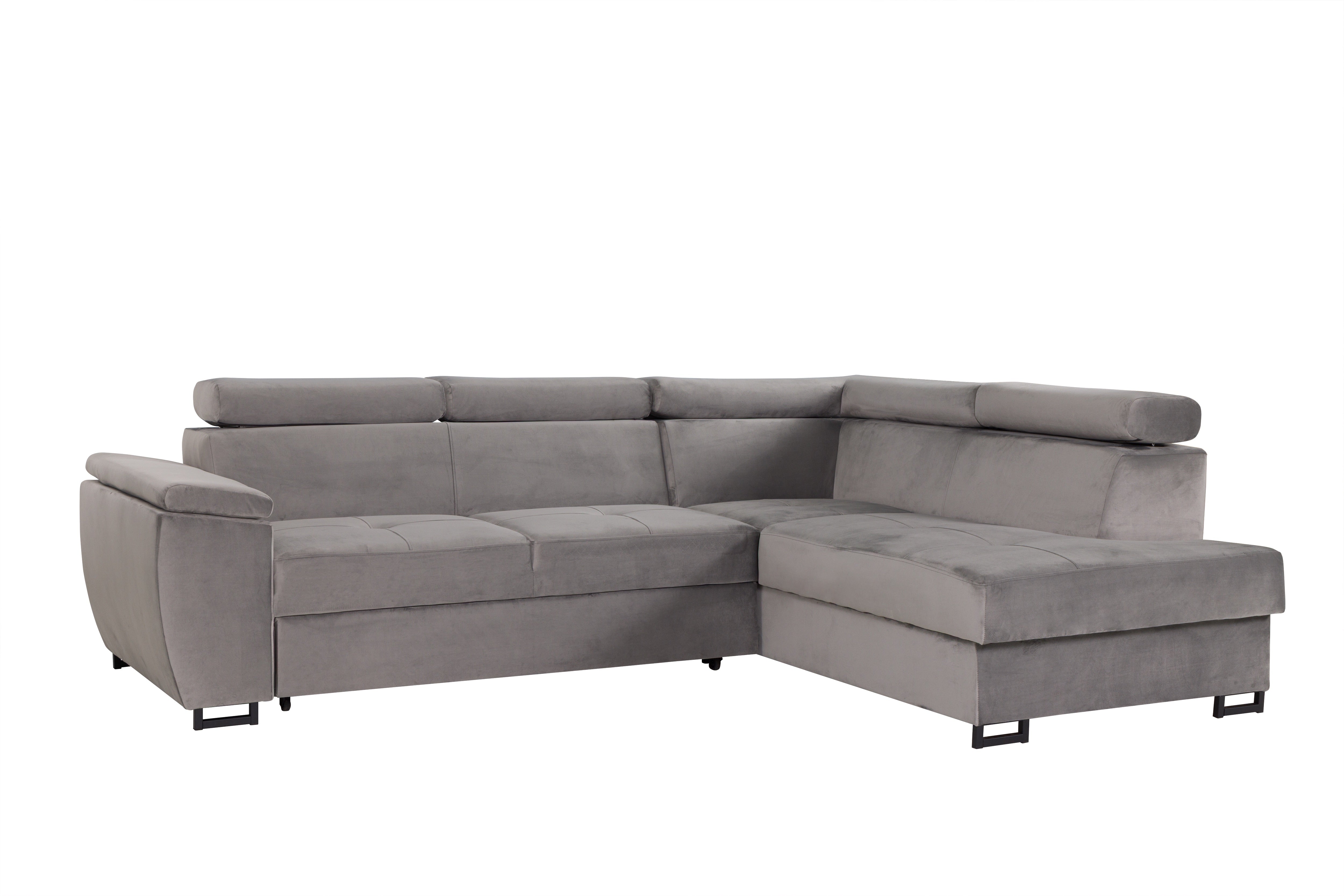 Canapé d'angle Toulouse Gris Velours