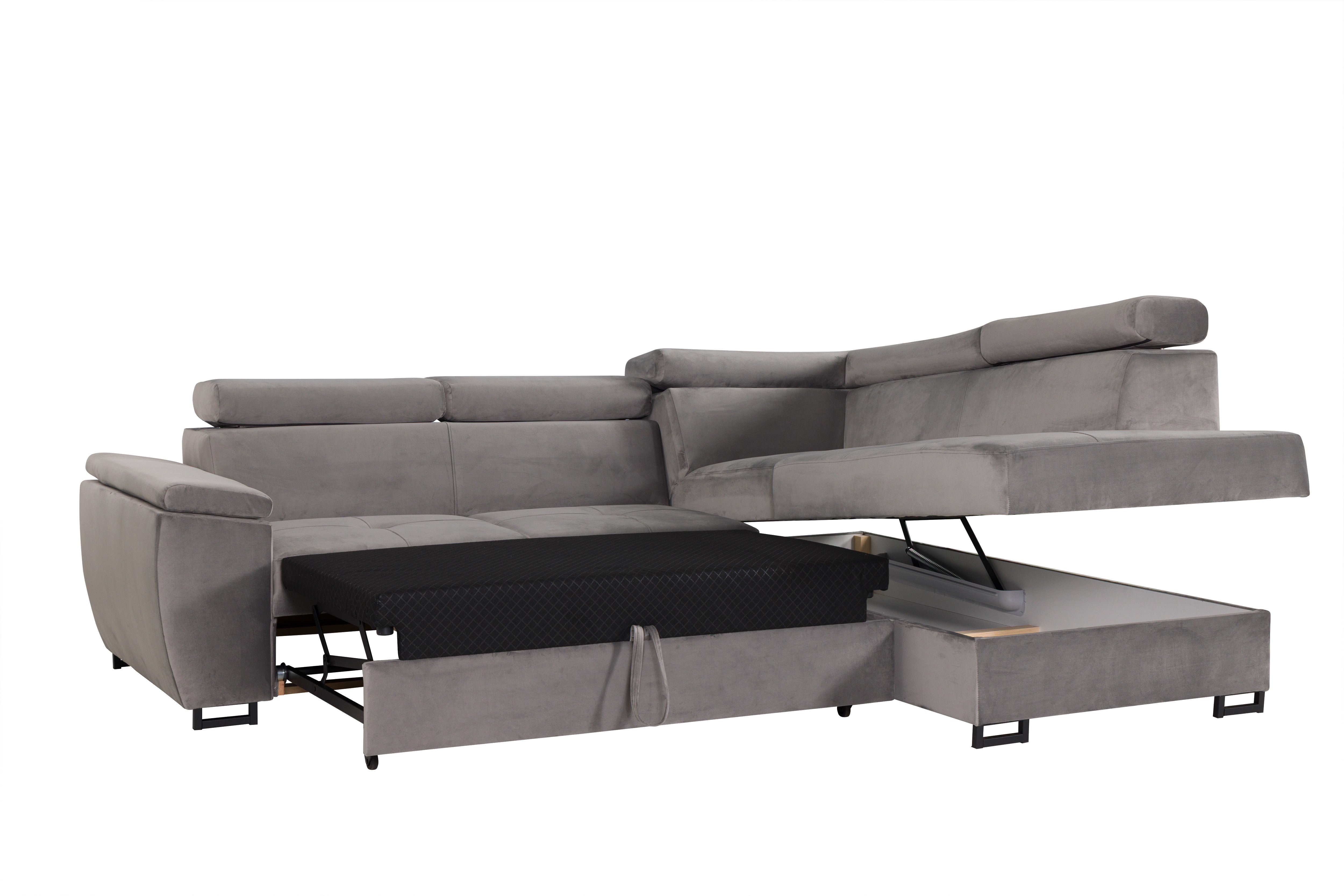 Canapé d'angle Toulouse Gris Velours