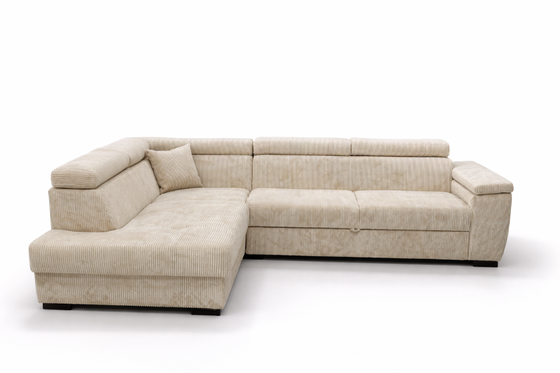 Canapé d'angle Toulouse Beige Côtelé