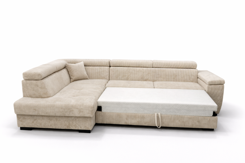 Canapé d'angle Toulouse Beige Côtelé