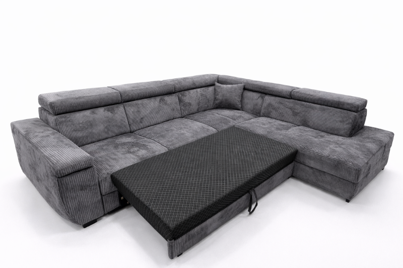 Canapé d'angle Toulouse Gris Côtelé