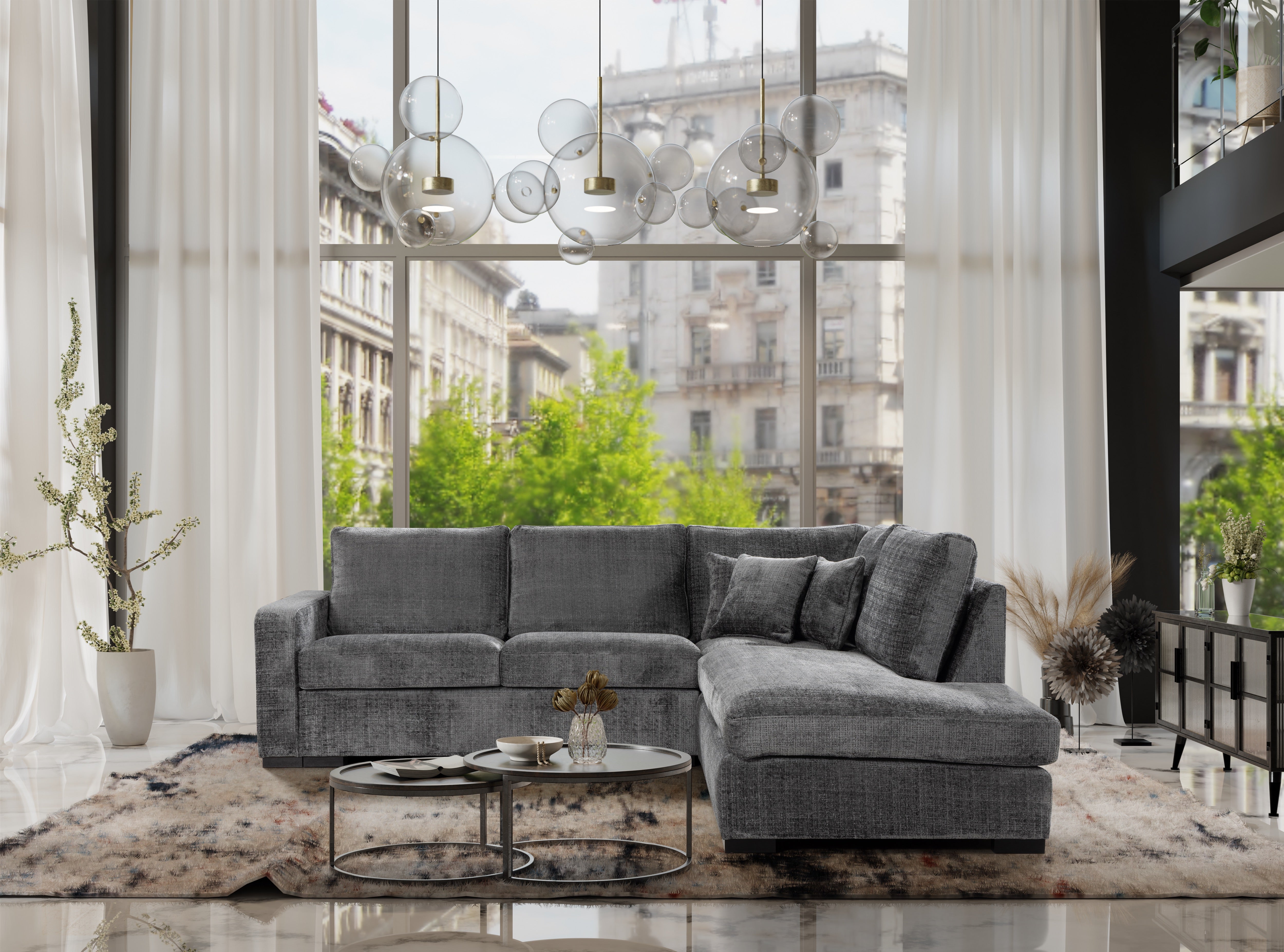 Canapé d'angle San Marino Gris Marbella