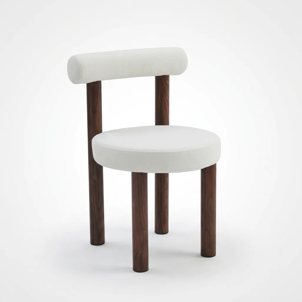 Chaise Irina Velours Beige Noyer